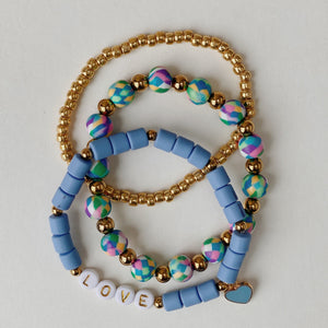 Customized beaded bracelet stack | LOVE
