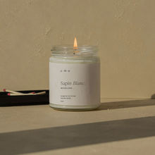 Load image into Gallery viewer, Dimanche Matin Sapin Blanc, woodland hand poured soy candle. Made in Quebec